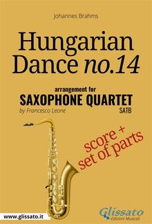Hungarian Dance no.14 - Saxophone Quartet Score & Parts PDF