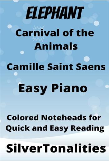 The Elephant Carnival of the Animals Easy Piano Sheet Music with Colored Notation PDF