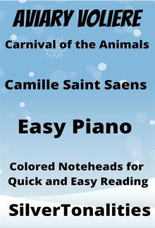 Aviary Carnival of the Animals Piano Sheet Music with Colored Notation PDF