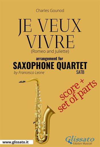 Je veux vivre - Saxophone Quartet score & parts PDF