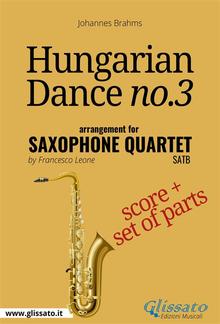 Hungarian Dance no.3 - Saxophone Quartet Score & Parts PDF