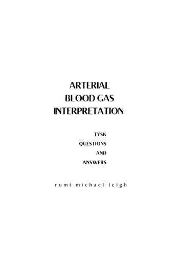 Arterial Blood Gas Interpretation PDF