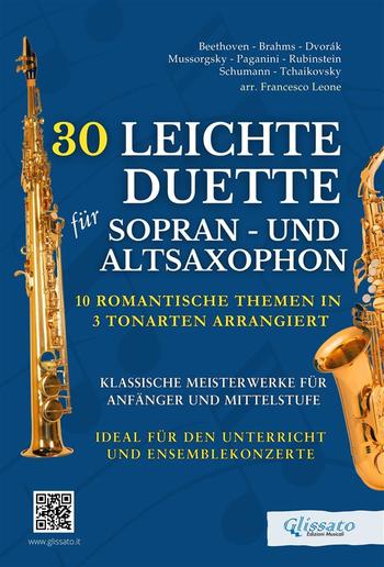 30 Leichte Duette für Sopran- und Altsaxophon: 10 Romantische Themen in 3 Tonarten arrangiert PDF