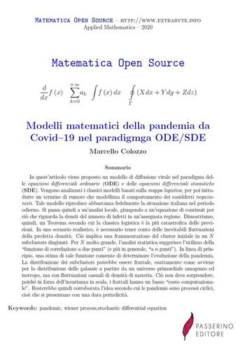 Modelli matematici della pandemia da Covid–19 nel paradigmga ODE/SDE PDF Modelli matematici della pandemia da Covid–19 nel paradigmga ODE/SDE PDF