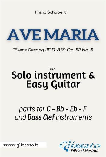 Ave Maria (Schubert) - Solo instrument & Easy Guitar PDF