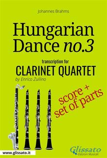 Hungarian Dance no.3 - Clarinet Quartet Score & Parts PDF