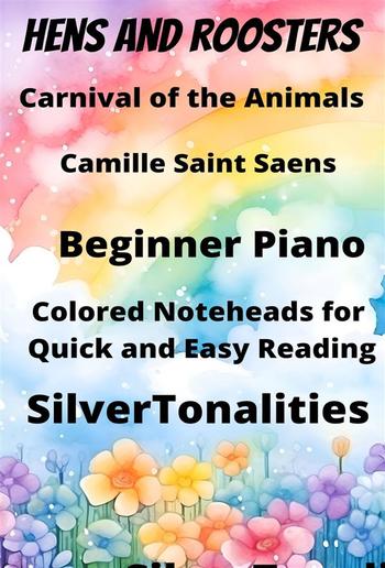 Hens and Roosters Beginner Piano Sheet Music with Colored Notation PDF
