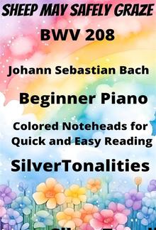 Sheep May Safely Graze Beginner Piano Sheet Music with Colored Notation PDF