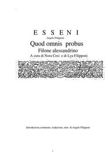 ESSENI-Quod omnis probus-Filone Alessandrino PDF