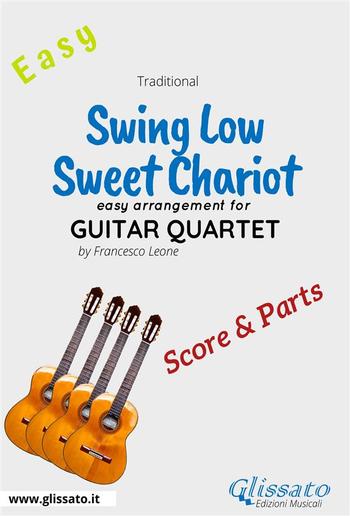 Swing Low, Sweet Chariot - Easy Guitar Quartet (score & parts) PDF