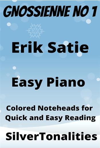 Gnossienne Number 1 Easy Piano Sheet Music with Colored Notation PDF