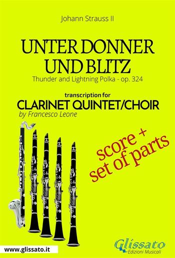 Unter Donner und Blitz - Clarinet quintet/choir score & parts PDF