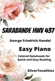 Sarabande HWV 437 Easy Piano Sheet Music with Colored Notation PDF