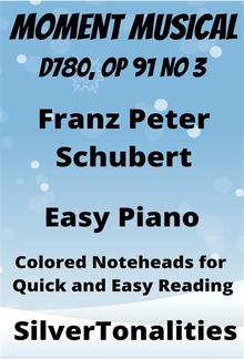 Moment Musical Easy Piano Sheet Music with Colored Notation PDF
