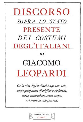 Discorso sopra lo stato presente dei costumi degl’italiani PDF