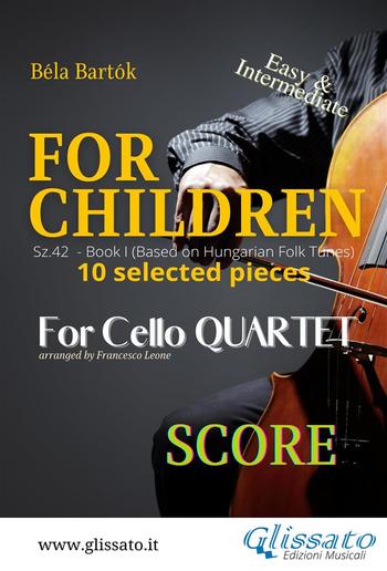 "For Children" by Bartók for Cello Quartet (score) PDF