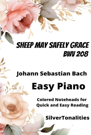 Sheep May Safely Graze BWV 208 Easy Piano Sheet Music with Colored Notation PDF
