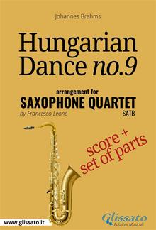 Hungarian Dance no.9 - Saxophone Quartet Score & Parts PDF