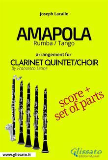 Amapola - Clarinet Quintet/Choir score & parts PDF