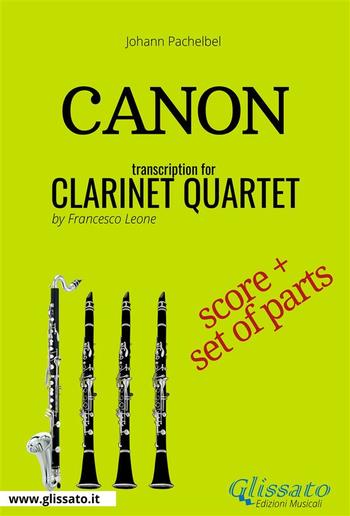 Canon (Pachelbel) - Clarinet Quartet score & parts PDF