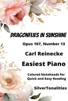 Dragonflies In Sunshine Easiest Piano Sheet Music with Colored Notation PDF