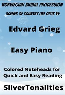 Norwegian Bridal Procession Easy Piano Sheet Music with Colored Notation PDF