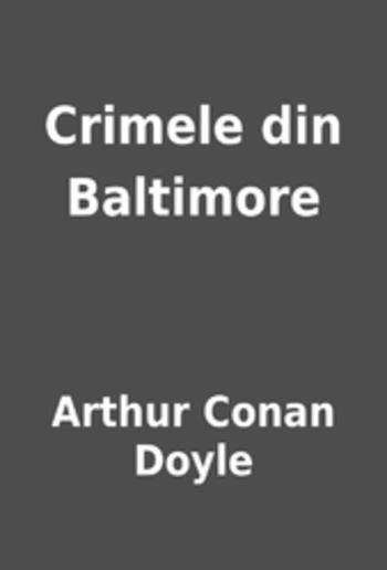 Crimele din Baltimore PDF