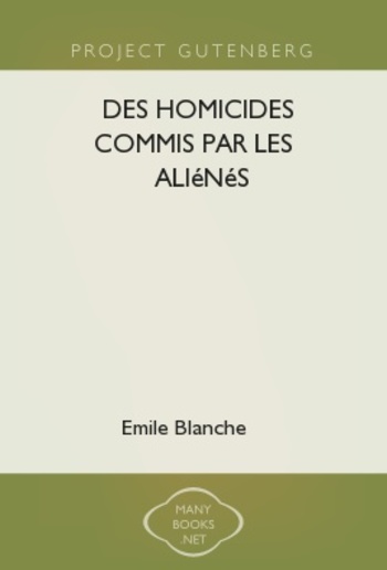 Des homicides commis par les aliénés PDF