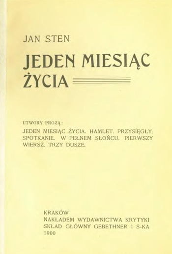 Jeden miesiąc życia: utwory prozą PDF