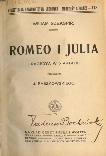 Romeo i Julia / Tragedya w 5 Aktach PDF