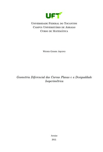Geometria Diferencial das Curvas Planas e a Desigualdade Isoperimétrica PDF