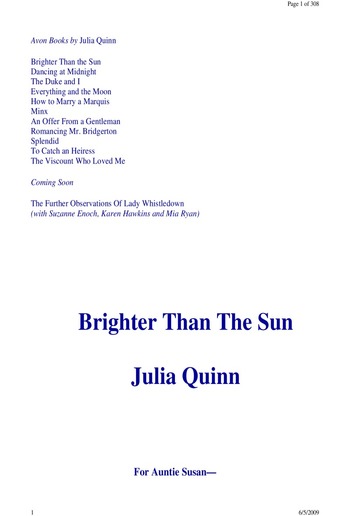 Brighter Than The Sun Pdf