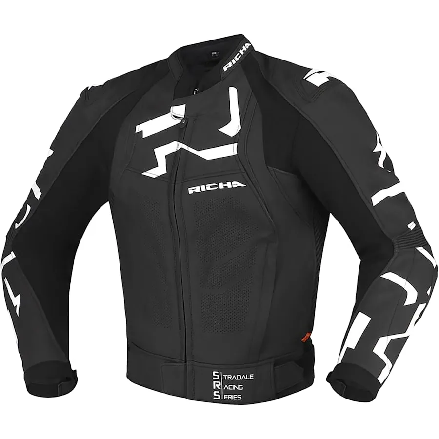 Richa Stradale Leather Jacket - Black / White