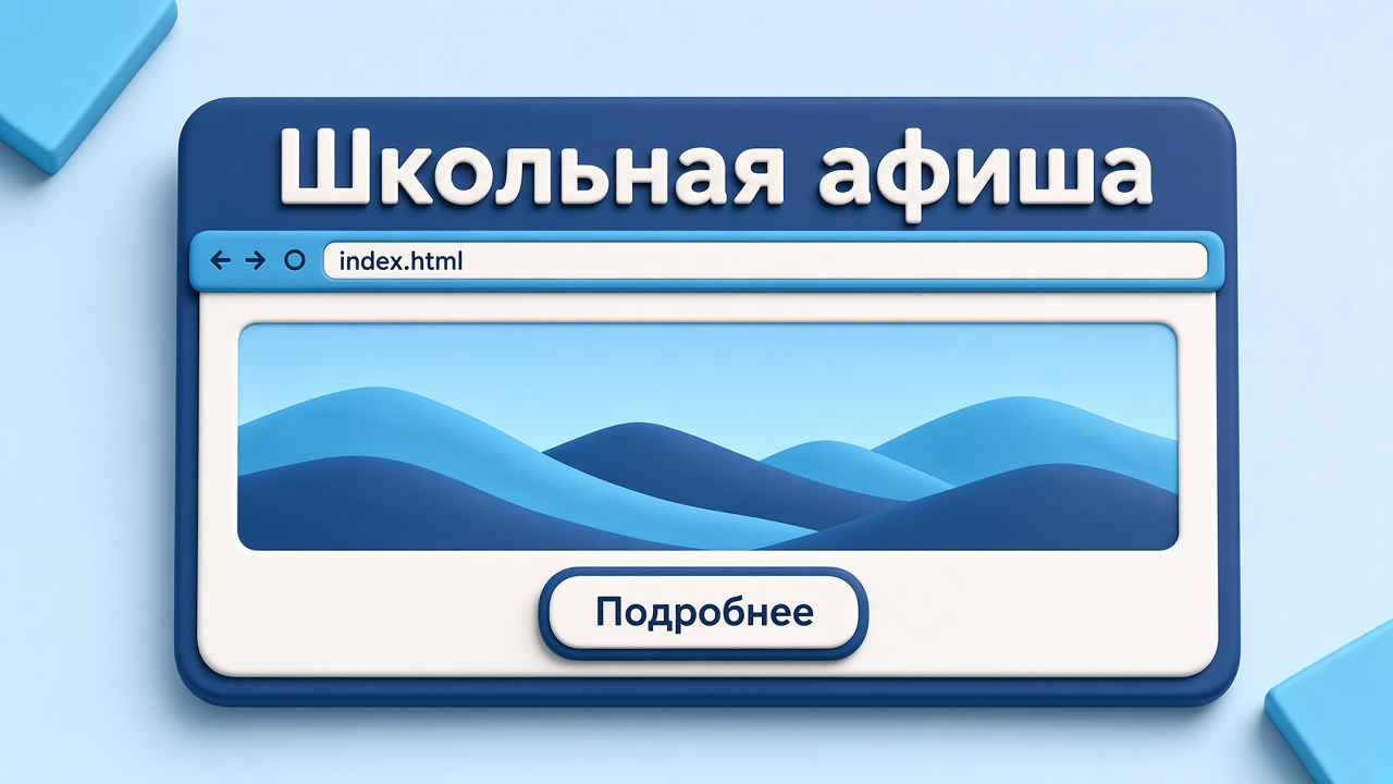 Просмотр index.html: афиша, картинка и кнопка