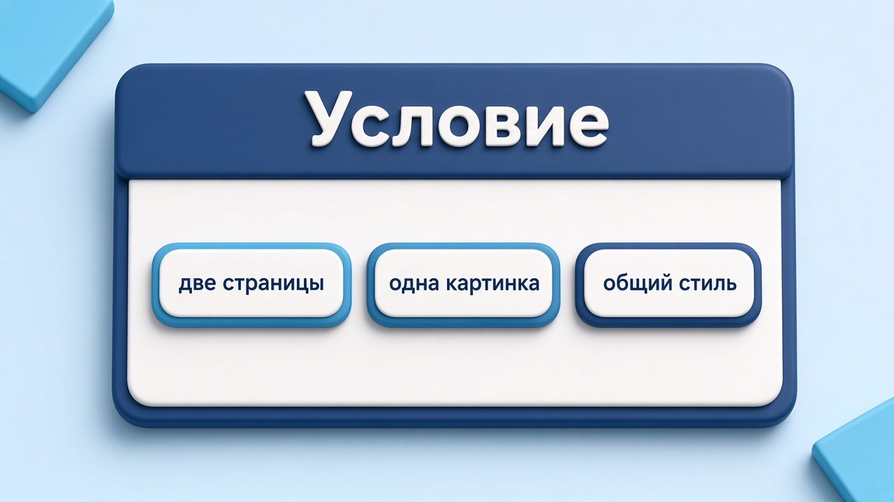 Две страницы, одна картинка, общий стиль