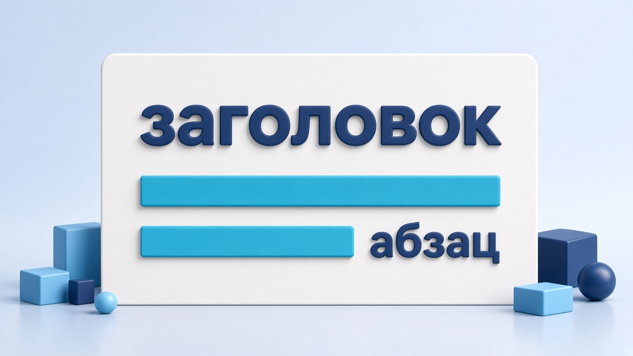 Заголовок и абзац на странице
