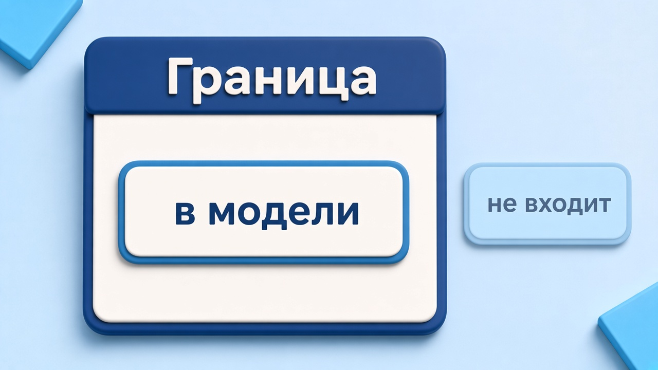 Граница: в модели и не входит