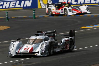 MOTORSPORT - WEC 2013 - WORLD ENDURANCE CHAMPIONSHIP 2013 -  24H DU MANS - CIRCUIT DES 24H DU MANS (FRA) - 16 TO 21/06/2013 - PHOTO : JEAN-MICHEL LE MEUR / DPPI - 
03 DI GRASSI LUCAS (BRA) - GENE MARC (ESP) - JARVIS OLIVER (GBR) / WEC LMP1 / AUDI R18 E-TR