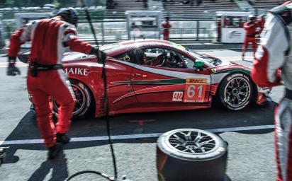 Driver Change for Luis Perez-Companc (ARG) / Marco Cioci (ITA) / Mirko Venturi (ITA) driving the #61 LMGTE AM AF Corse (ITA) Ferrari F458 Italia - WEC 6 Hours of Spa-Francorchamps at Spa-Francorchamps Circuit - Belgium 