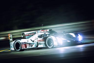 Filipe Albuquerque (PRT) / Marco Bonanomi (ITA) / Oliver Jarvis (GBR) driving the #3 LMP1 Audi Sport Team Joest (DEU) Audi R18 e-tron quattro during qualifying 1 - 24 Heures du Mans at Circuit De La Sarthe