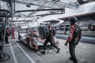 Pit Stop for car #12 LMP1 (WEC) Rebellion Racing (CHE) Rebellion Toyota R-One - 24 Heures Du Mans at Circuit de la Sarthe - Le Mans - France 