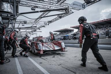 Pit Stop of car #12 LMP1 (WEC) Rebellion Racing (CHE) Rebellion Toyota R-One  - 24 Heures Du Mans at Circuit de la Sarthe - Le Mans - France 