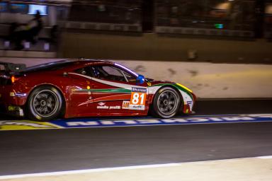 Qualifying 3 and Practice - Stephen Wyatt (AUS) / Michele Rugolo (ITA) / Sam Bird (GBR) driving the #81 LMGTE AM (WEC) AF Corse (ITA) Ferrari F458 Italia / 24 Heures du Mans / Circuit De La Sarthe / France