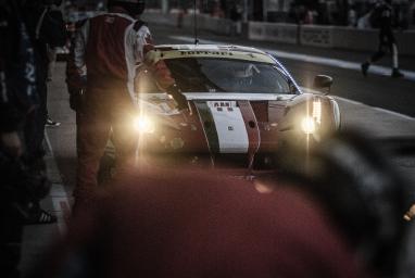 Stephen Wyatt (AUS) / Michele Rugolo (ITA) / Sam Bird (GBR) driving the #81 LMGTE AM (WEC) AF Corse (ITA) Ferrari F458 Italia during Qualifying Practice 3 - 24 Heures Du Mans at Circuit de la Sarthe - Le Mans - France 