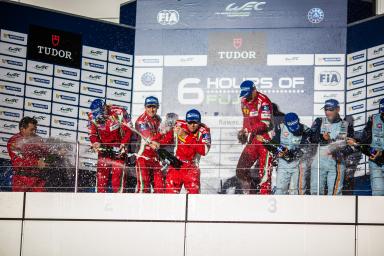 LMGTE Pro PodiumGianmaria Bruni (ITA) / Toni Vilander (FIN) / drivers of car #51 LMGTE PRO AF Corse (ITA) Ferrari F458 ItaliaDavide Rigon (ITA) / James Calado (GBR) / drivers of car #71 LMGTE PRO AF Corse (ITA) Ferrari F458 ItaliaAlex MacDowall (GBR)