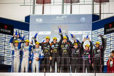 LMP2 Podium
Roman Rusinov (RUS) / Olivier Pla (FRA) / Julien Canal (FRA) / drivers of car #26 LMP2 G-Drive Racing (RUS) Morgan-Nissan

Matthew Howson (GBR) / Richard Bradley (GBR) / Alexandre Imperatori (CHE) / drivers of car #47 LMP2 KCMG (HKG) Oreca 03-