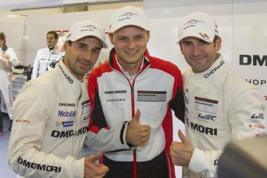 Romain Dumas (FRA) / Neel Jani (CHE) / Marc Lieb (DEU) / Car #14 LMP1 Porsche Team (DEU) Porsche 919 Hybrid achieve pole Qualifying - LMP1 & LMP2 - 6 Hours of Shanghai at Shanghai International Circuit - Shanghai - China 