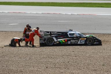 Car #42 / STRAKKA RACING (GBR) / Dome S103 - Nissan / Nick Leventis (GBR) / Danny Watts (GBR) / Jonny Kane (GBR), crash - FIA WEC 6 hours of Silverstone at Northamptonshire - Towcester - United Kingdom 