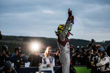 Car #7 / AUDI SPORT TEAM JOEST (DEU) / Audi R18 e-tron quattro Hybrid / Marcel Fassler (CHE) / Andre Lotterer (DEU) / Benoit Treluyer (FRA), Celebrations - FIA WEC 6 hours of Spa-Francorchamps at Stavelot - Route du Circuit - Belgium