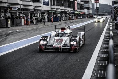 Car #7 / AUDI SPORT TEAM JOEST (DEU) / Audi R18 e-tron quattro Hybrid / Marcel Fassler (CHE) / Andre Lotterer (DEU) / Benoit Treluyer (FRA)  Free Practice 2 - 6 Hours of Fuji at Fuji International Speedway - Shizuoka - Japan